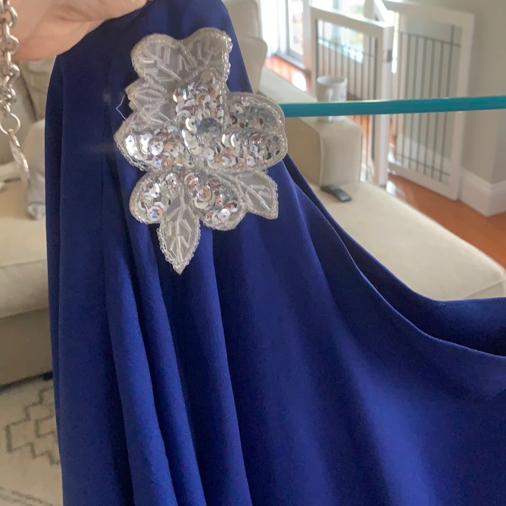 Blue one shoulder dress